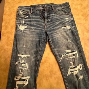 American Eagle 34x32 Slightly Distessed Skinny Jeans